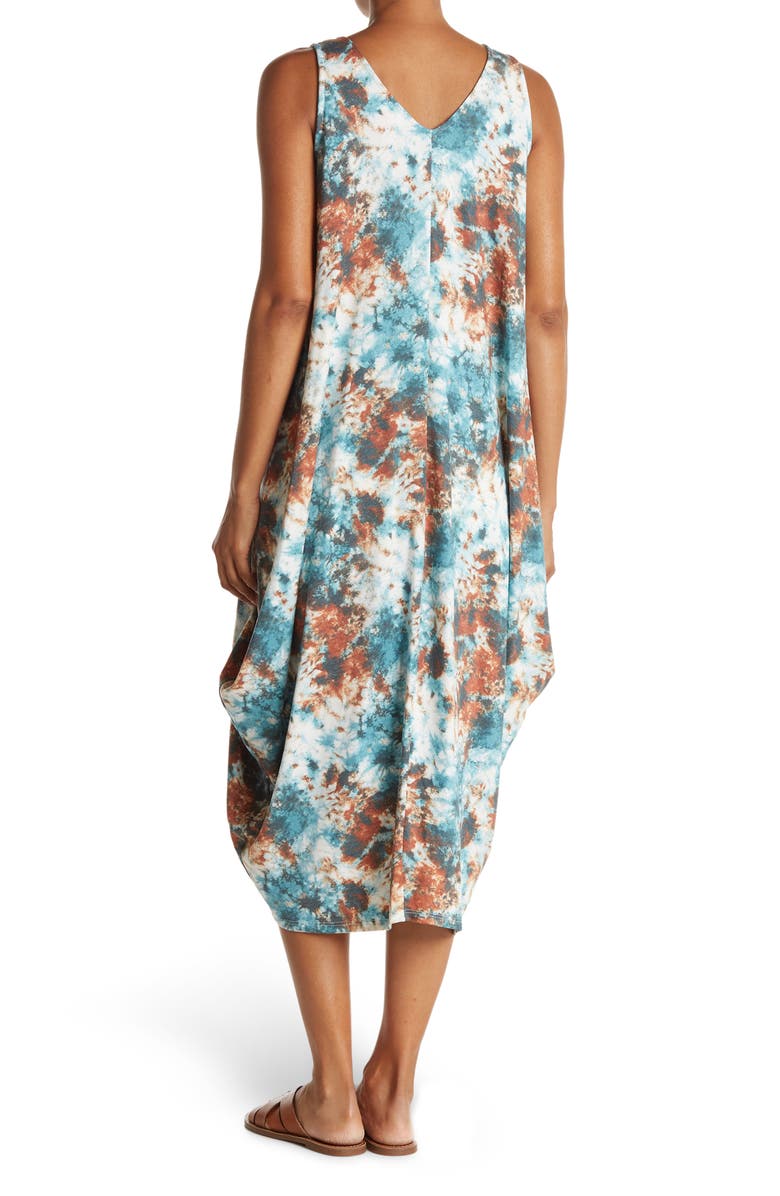 MSK French Terry Shark Bite Maxi Dress, Alternate, color,