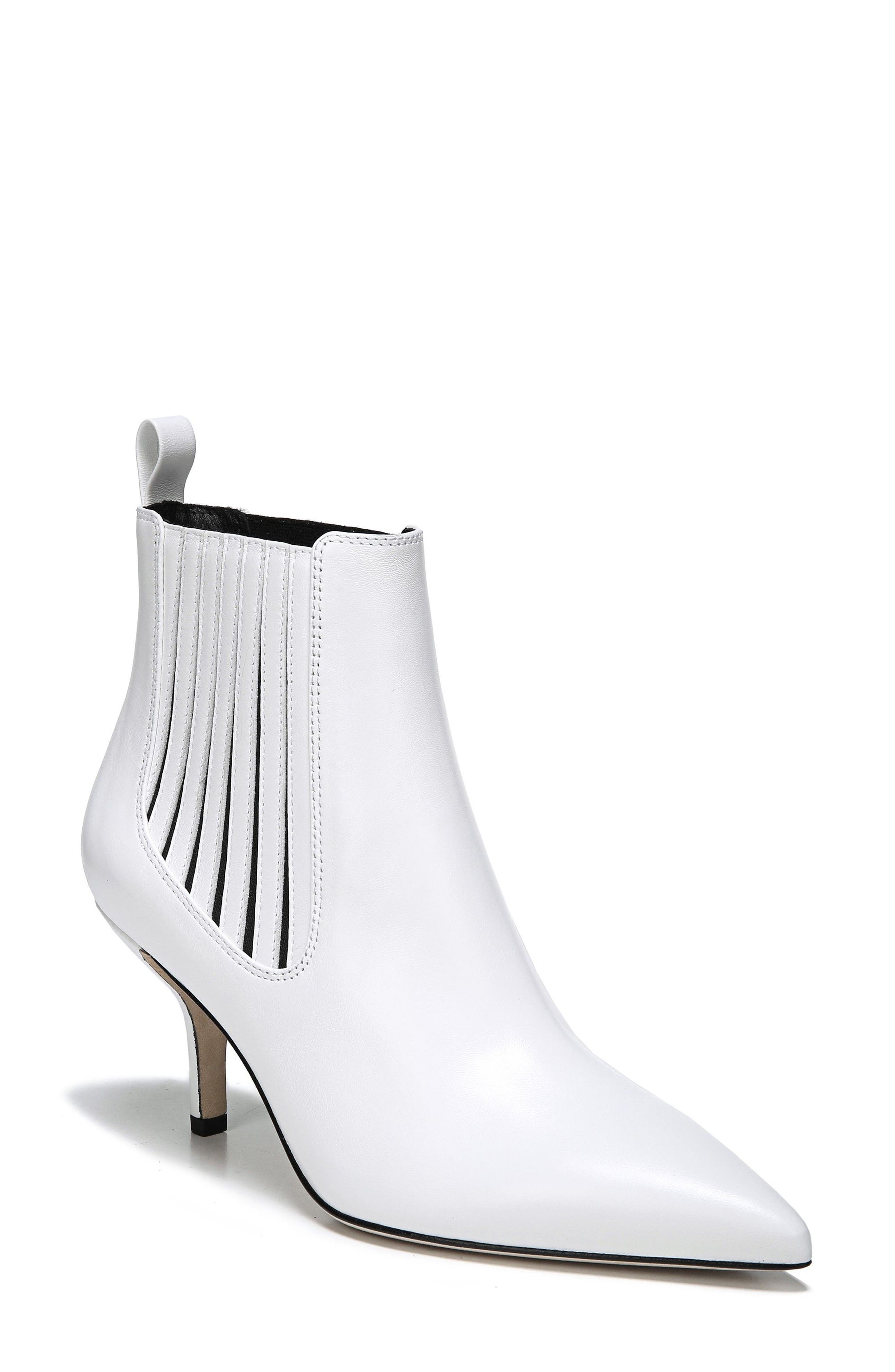 Diane von Furstenberg Mollo Chelsea Bootie, Main, color, Ivory Leather