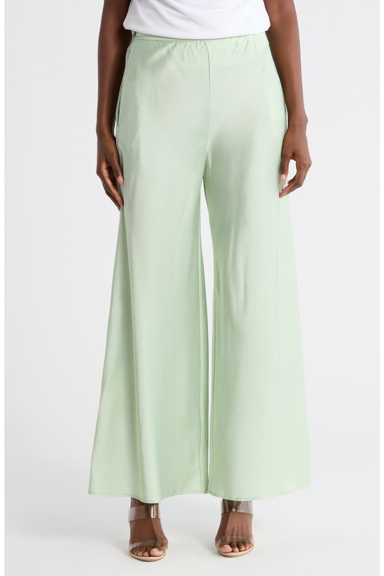 Satin Wide Leg Pants, Main, color, PISTACHIO
