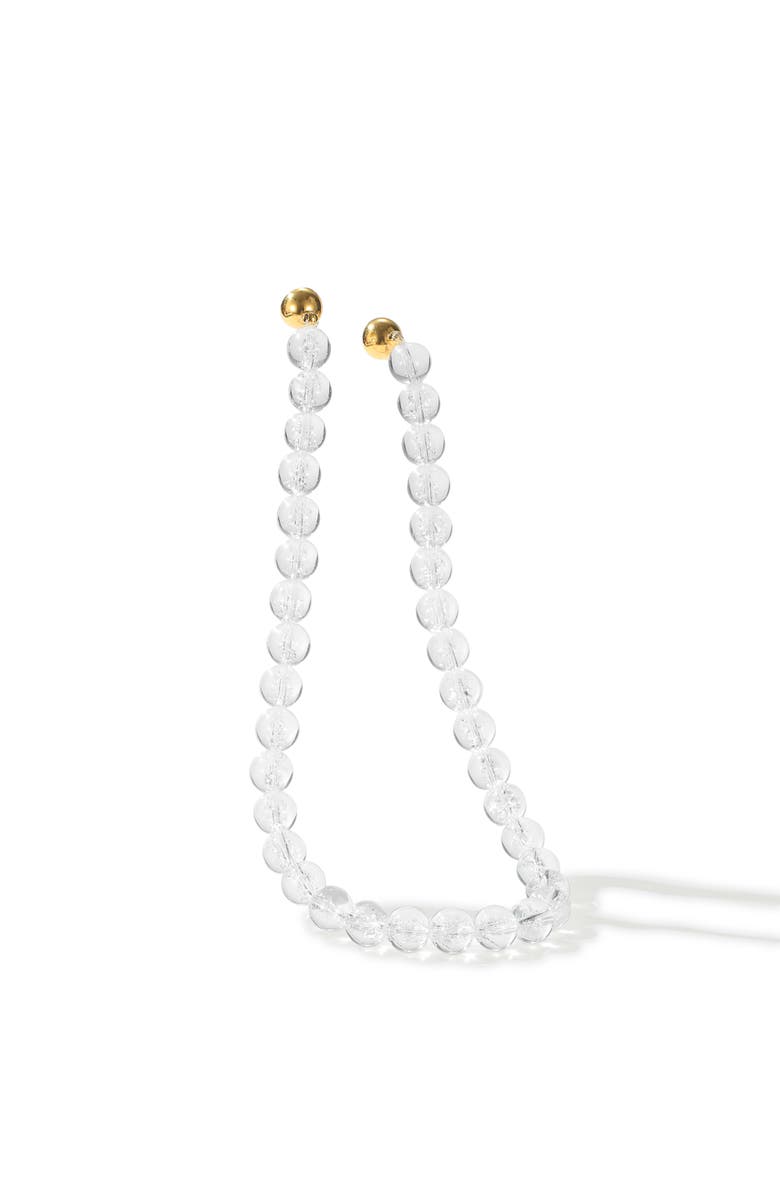 Classicharms Frostnova Azeztulite Clear Phantom Crystal Sphere Necklace-12mm, Main, color, Gold