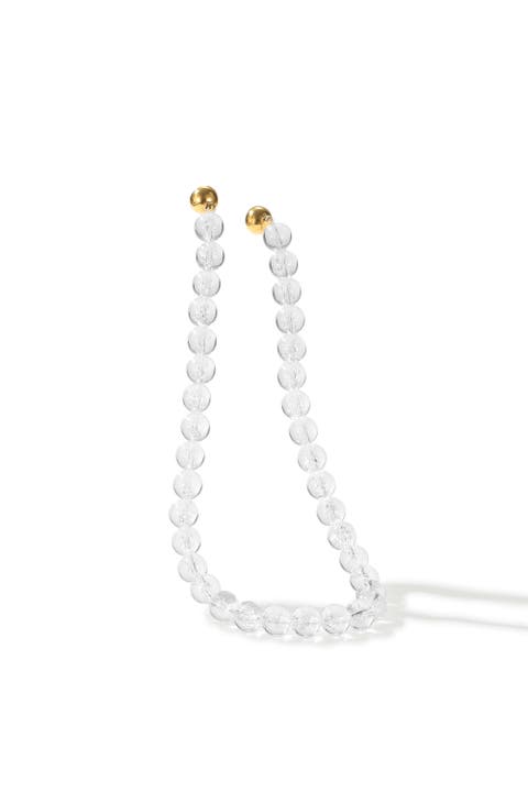 Frostnova Azeztulite Clear Phantom Crystal Sphere Necklace-12mm