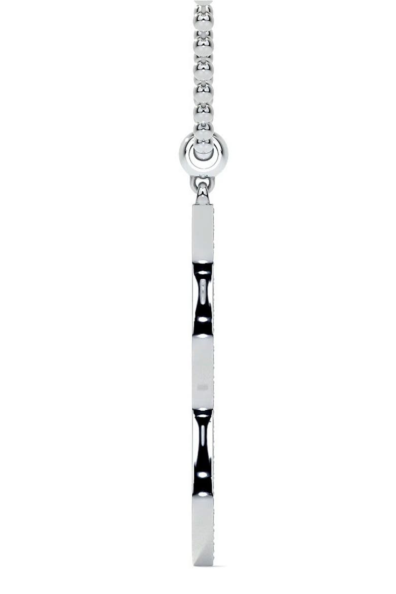Caviar Spark Diamond Wave Pendant Necklace, Alternate, color, SILVER