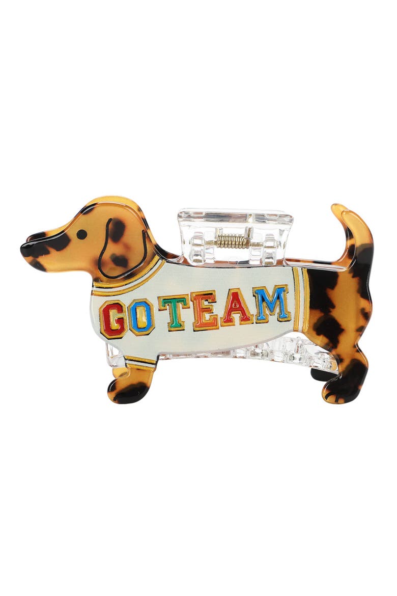 Wiener Dog Hair Claw Clip, Main, color, Multicolor