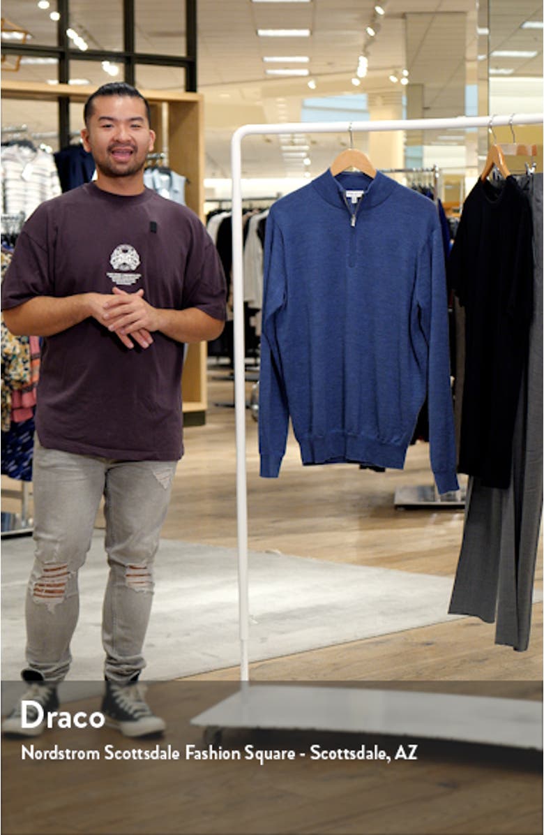 Autumn Crest Merino Wool Blend Quarter Zip Sweater, sales video thumbnail