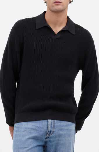 Madewell Johnny Collar Long Sleeve Merino Wool Sweater Polo
