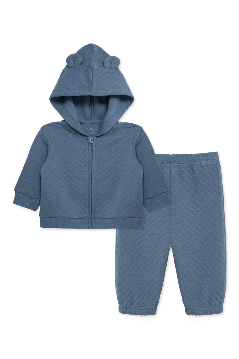 Kids' Quilted Jacket & Joggers Set, Alternate, color, BLUE