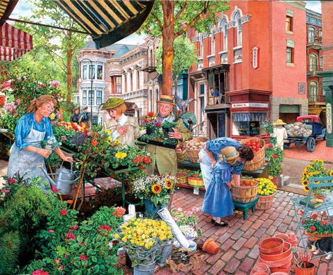 Sidewalk Flower Sale 1000 piece Jigsaw Puzzle for Adults