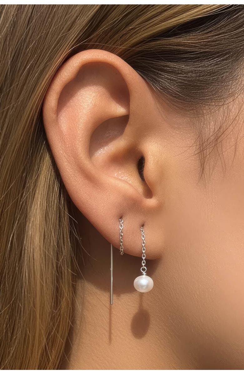 Astor & Orion Paloma Pearl Threaders, Alternate, color, Silver