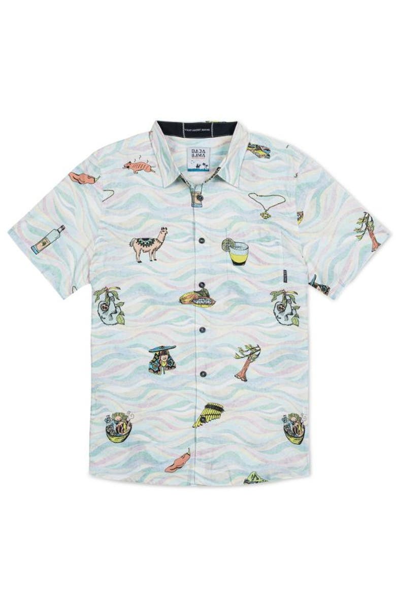 Baja Llama INCAN TREASURES - 7-SEAS BUTTON UP, Alternate, color, White