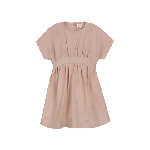 Looms Holland Collection - Girls Embroidered Floral Short Sleeve Dress (Toddler, Little Kid & Big Kid)