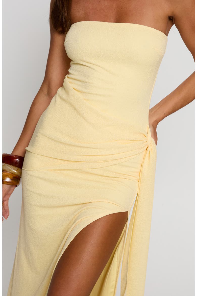 Analeah Strapless Maxi Dress, Alternate, color, LEMON YELLOW
