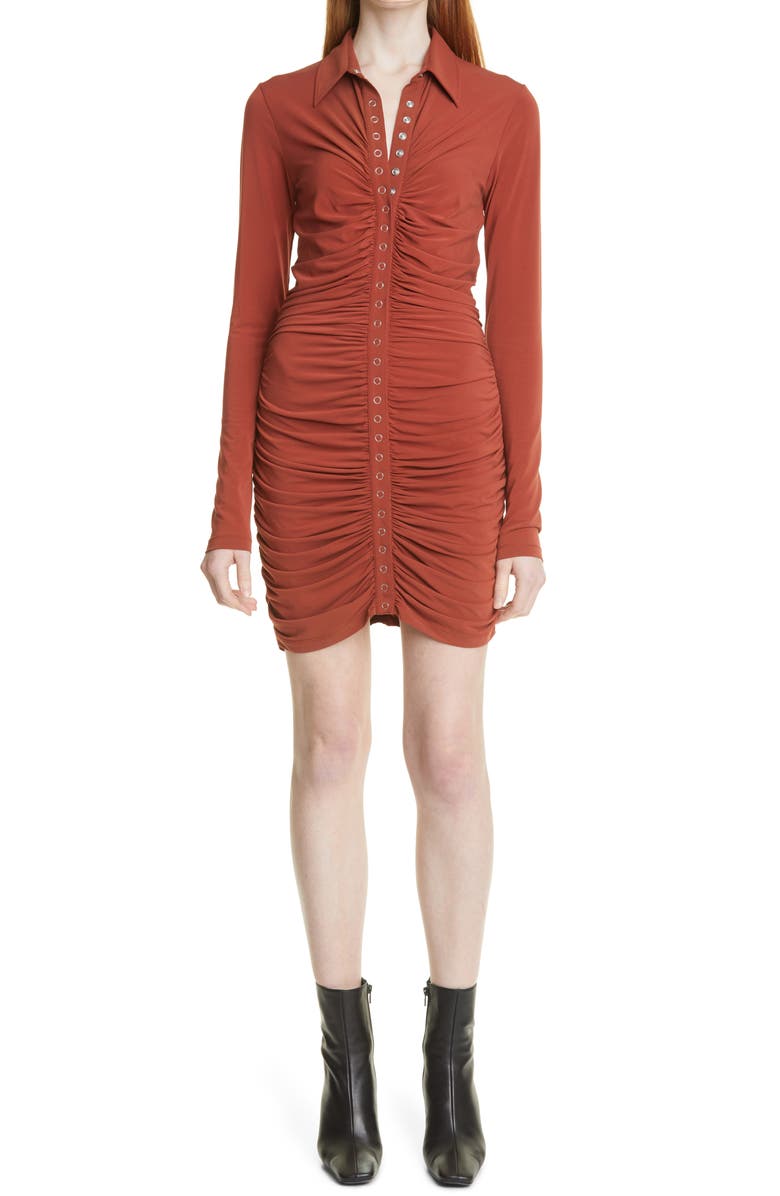 A.L.C. Larsen Ruched Long Sleeve Minidress, Main, color,