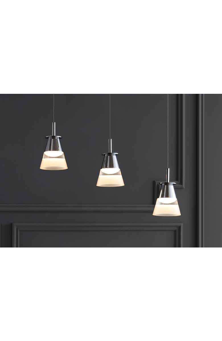 JONATHAN Y Alain 3-Light Adjustable Cascading Metal Integrated Linear LED Pendant, Alternate, color, Chrome/Clear