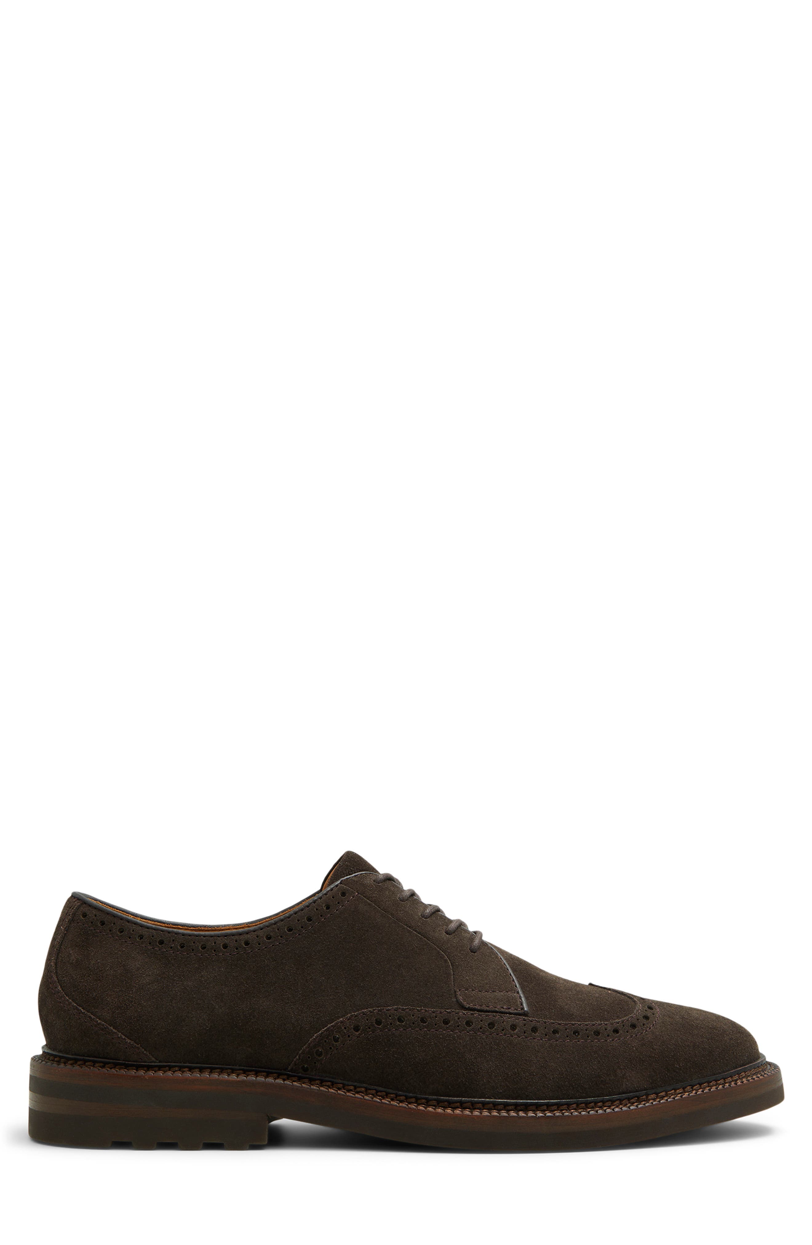 Brooks Brothers Ellington Wingtip Derby, Alternate, color, Dark Brown