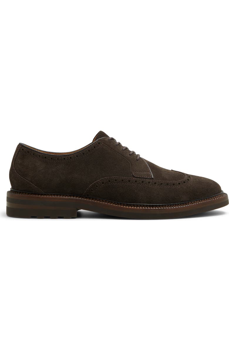 Brooks Brothers Ellington Wingtip Derby, Alternate, color, Dark Brown