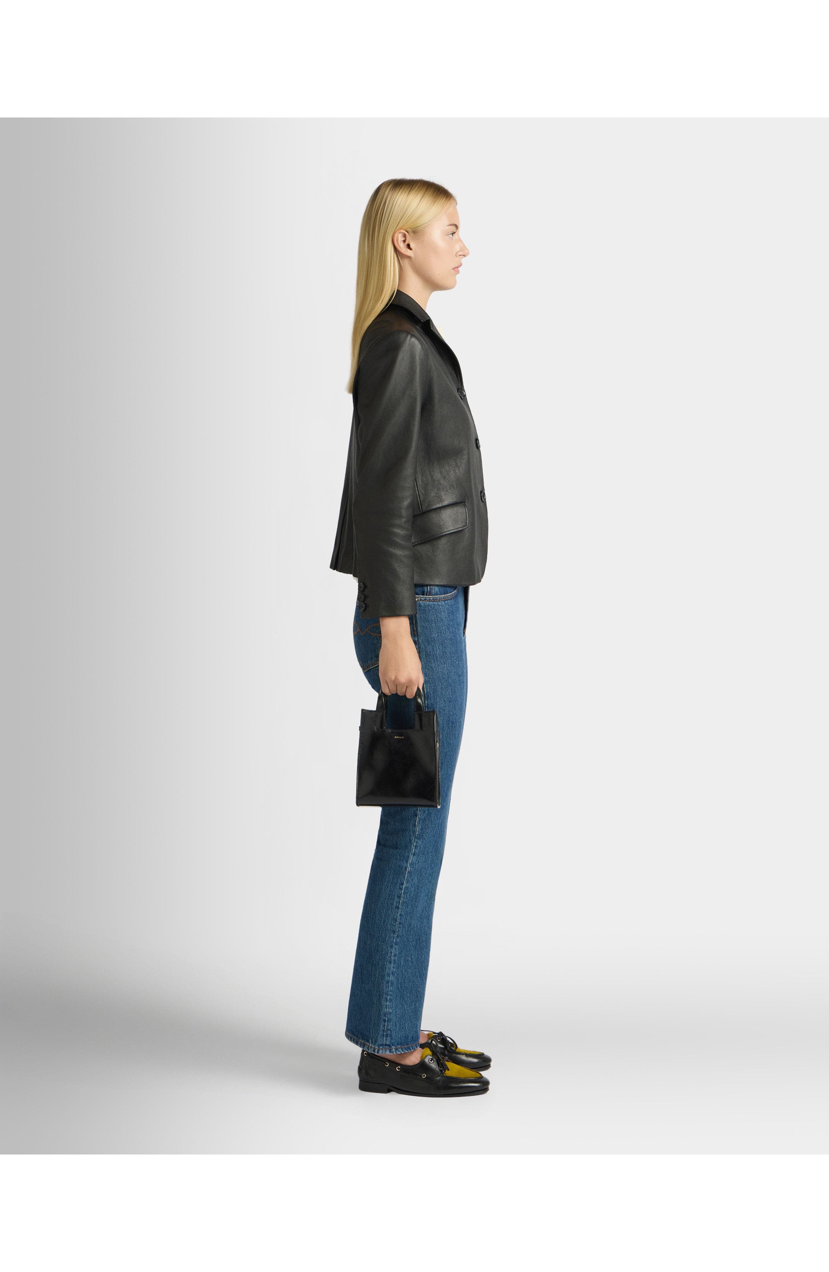 Bally Easy Bally Small Tote Bag in Leather, Alternate, color, Black