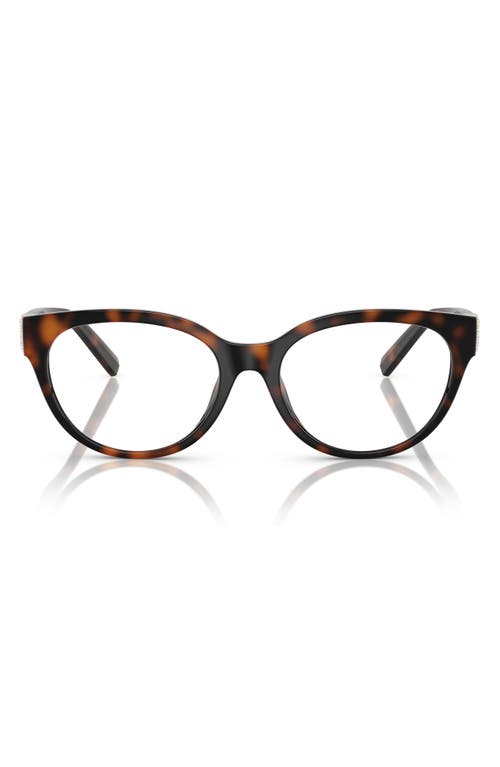 Tiffany & Co . 52mm Cat Eye Optical Glasses In Havana