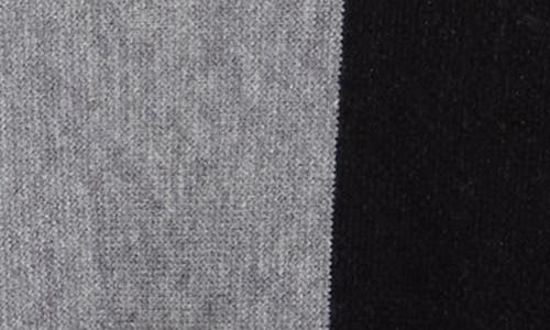 Joseph A Colorblock Turtleneck Poncho Sweater In Black