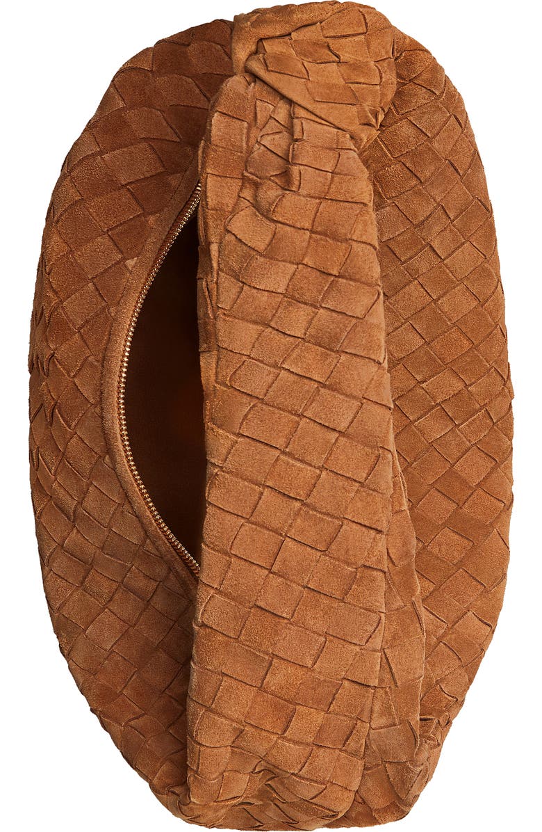 Bottega Veneta Teen Jodie Intrecciato Suede Hobo, Alternate, color, 2588 Amber-Gold