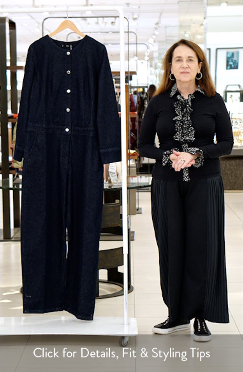 Long Sleeve Denim Jumpsuit, sales video thumbnail