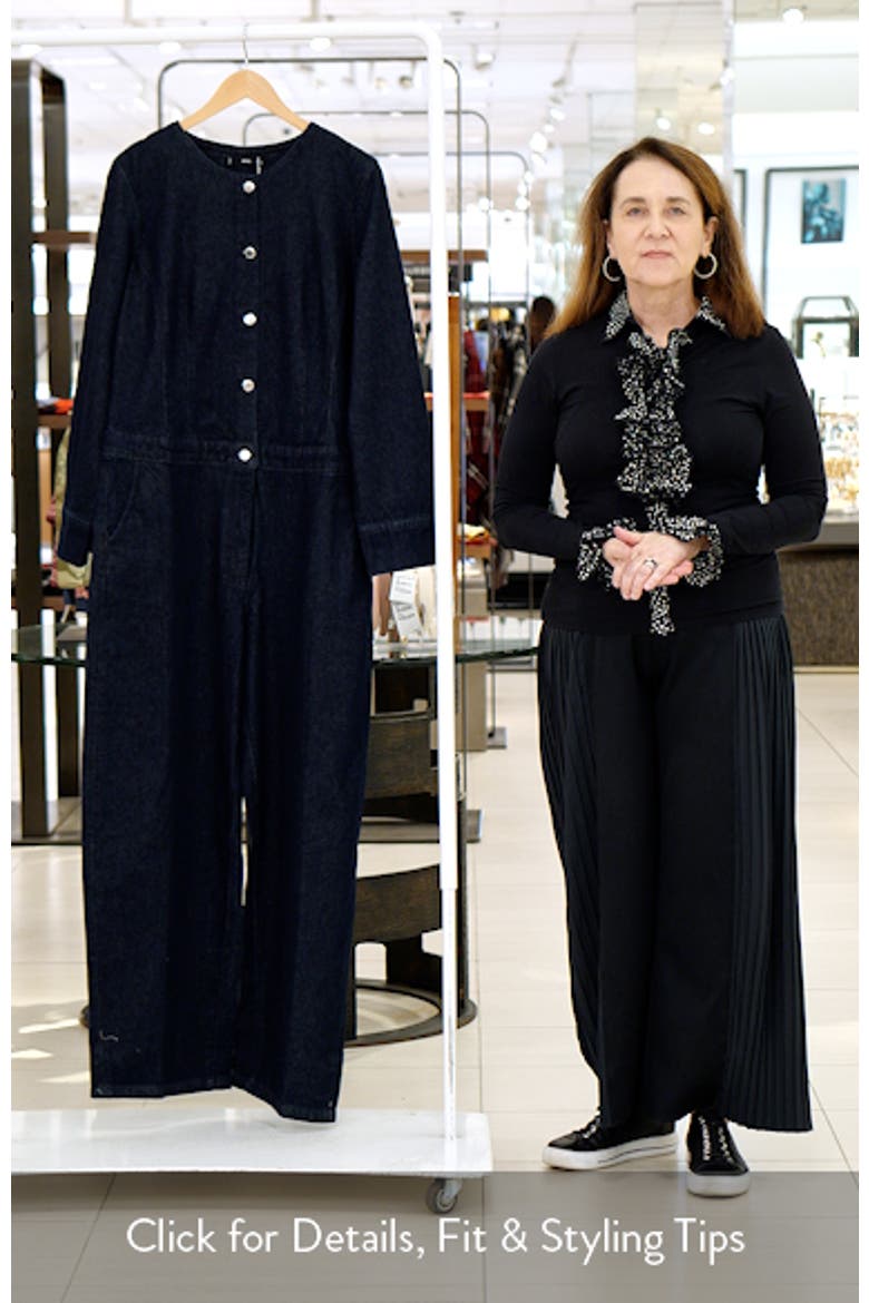 Long Sleeve Denim Jumpsuit video
