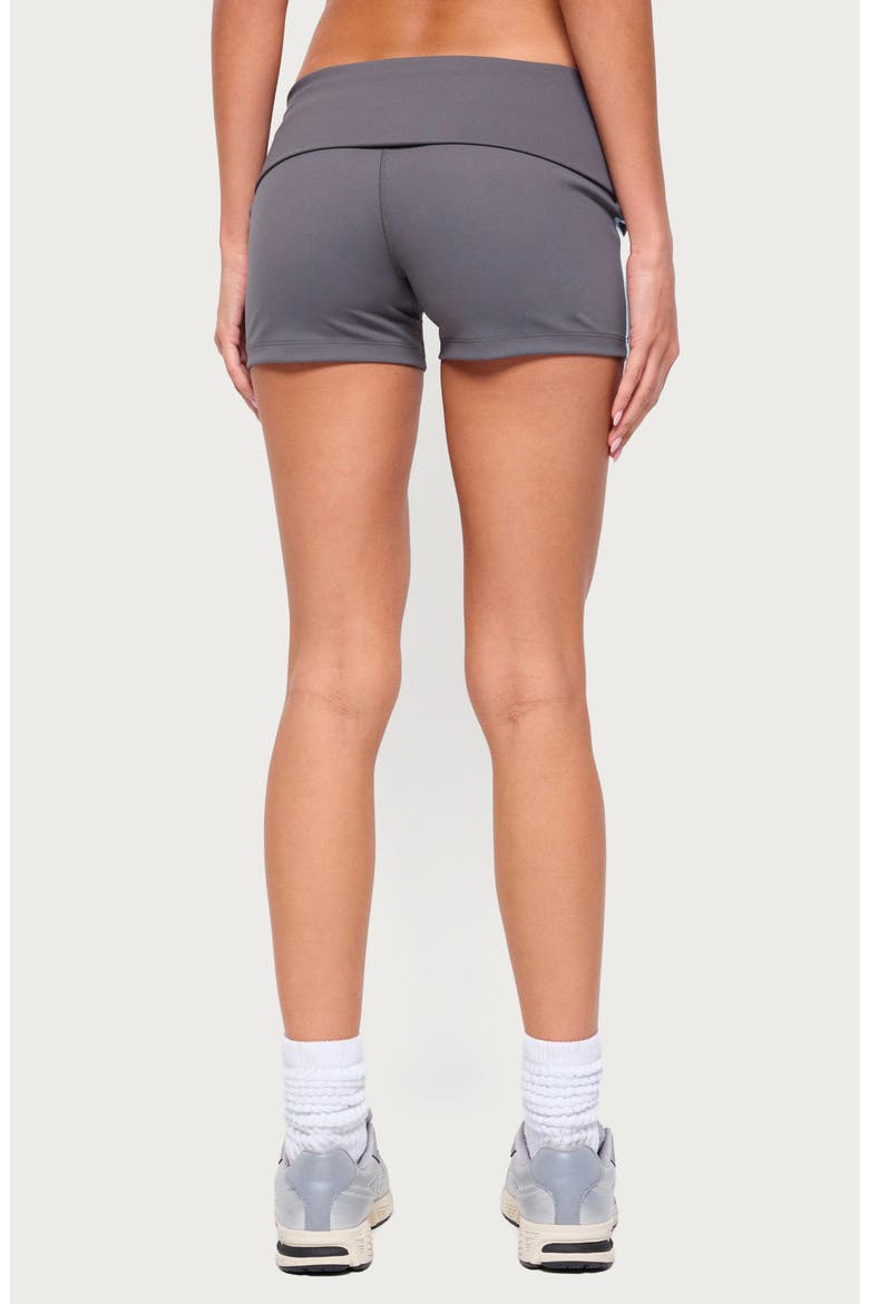 Ambar Contrast Stripe Foldover Shorts, Alternate, color, CHARCOAL