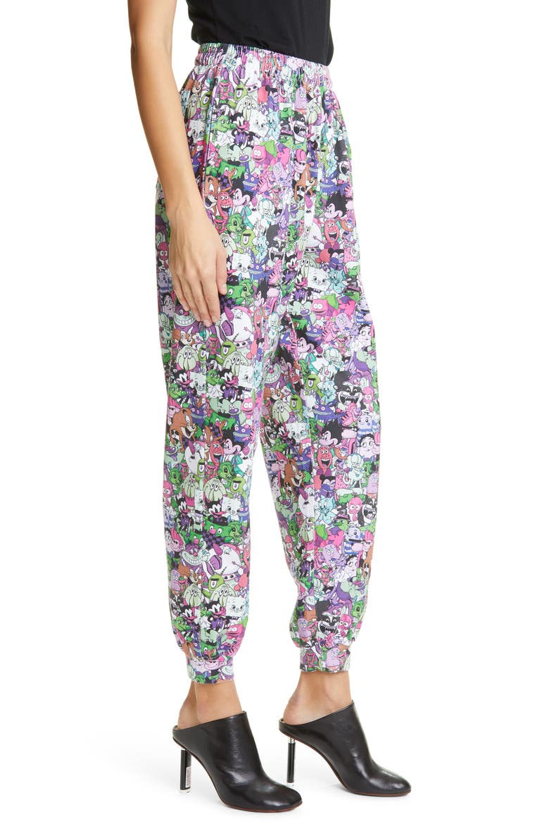 Cartoon Mania Print Ankle Joggers, Alternate, color, MULTICOLOR/ HOT