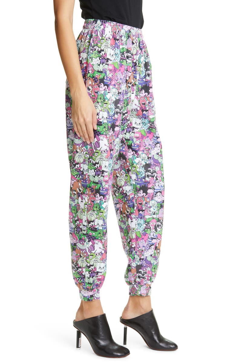 VETEMENTS Cartoon Mania Print Ankle Joggers, Alternate, color, 