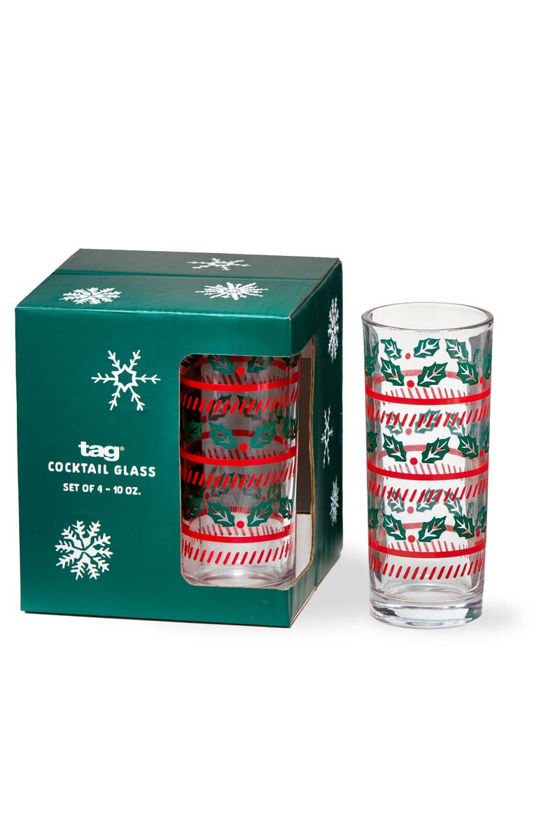 Tis The Season Multicolor Drinking Glasses for Christmas, Main, color, Multicolored