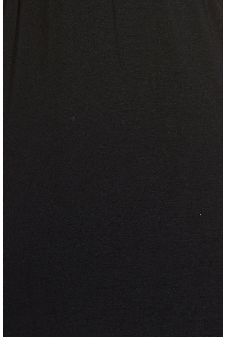 Belle Époque Lace Trim Knit Nightgown, Alternate, color, BLACK