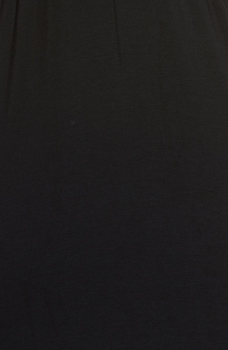 Fleur't Belle Époque Lace Trim Knit Nightgown, Alternate, color, Black