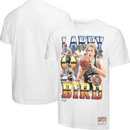 Mitchell & Ness Men's Mitchell & Ness Larry Bird White Boston Celtics Commemorative Collage T-Shirt