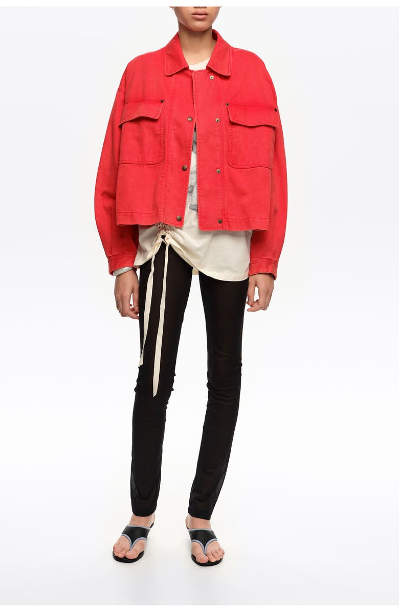 Bimba y Lola Short Faded Cotton Jacket, Main, color, Red