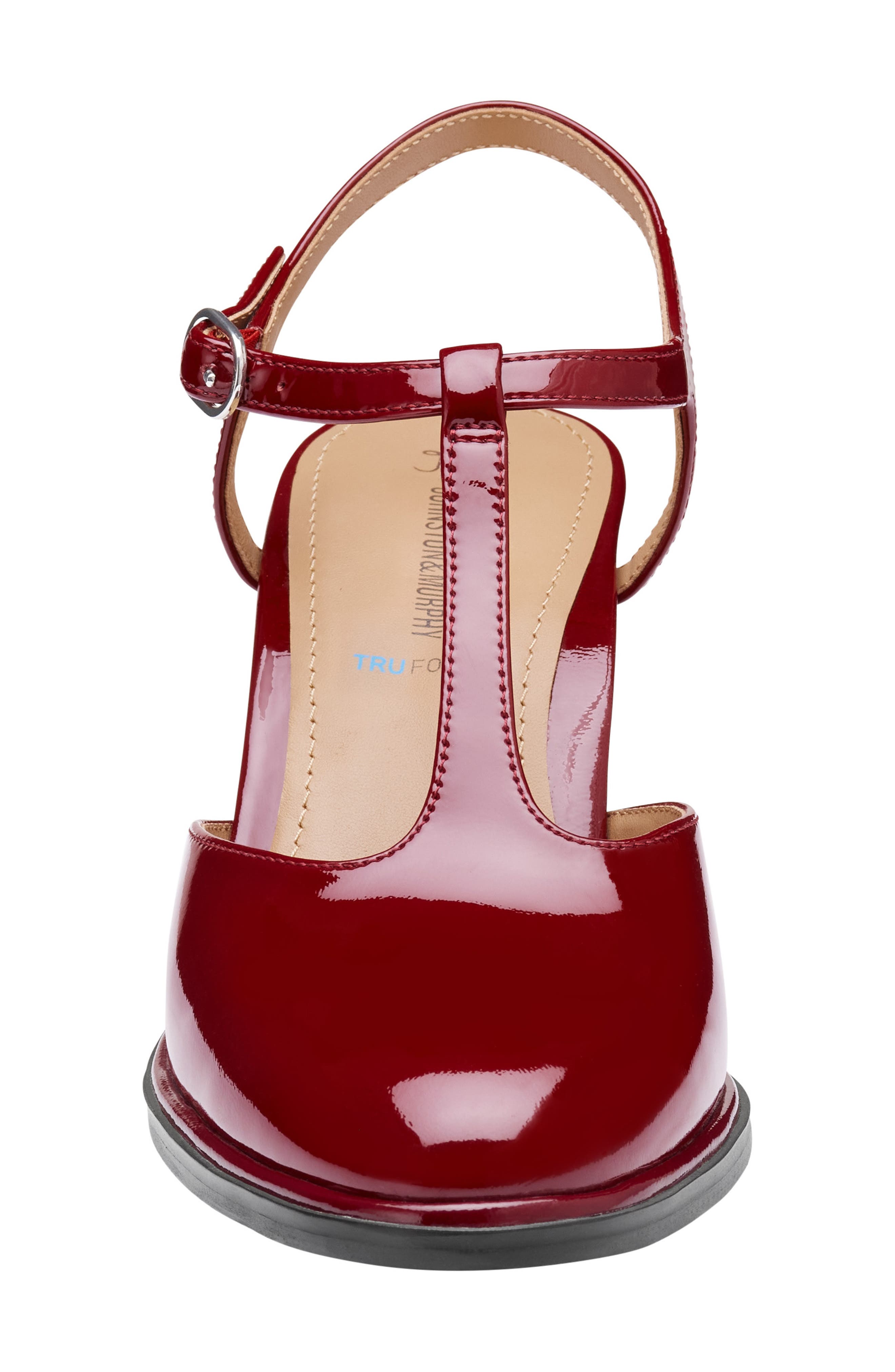 Amy T-Strap Pump, Alternate, color, RED PATENT LEATHER