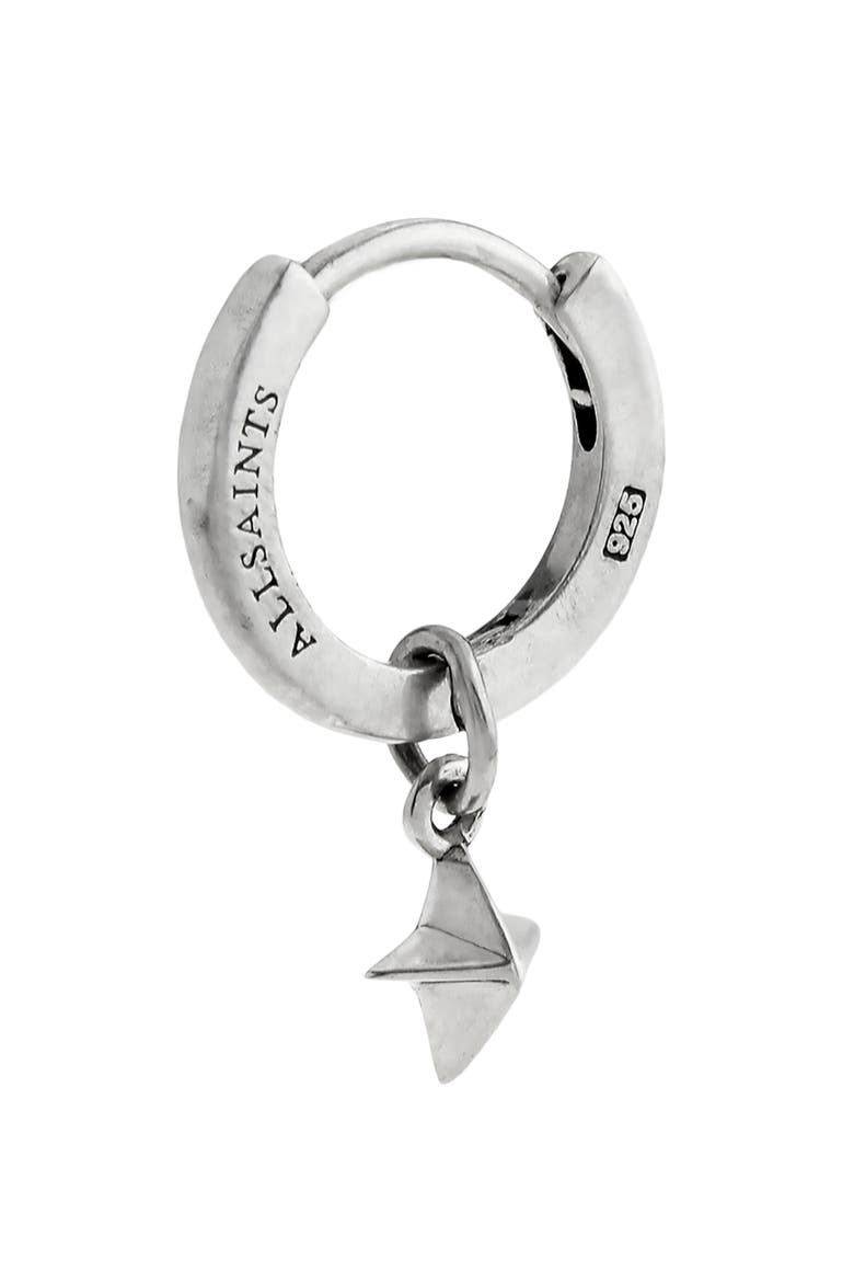 Men's Star Huggie Hoop Earring, Alternate, color, WARM SILVER