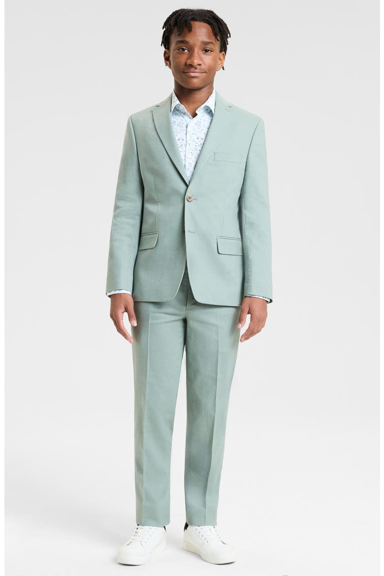 Kids' Sage Solid Linen Blend Sport Coat, Alternate, color, SAGE