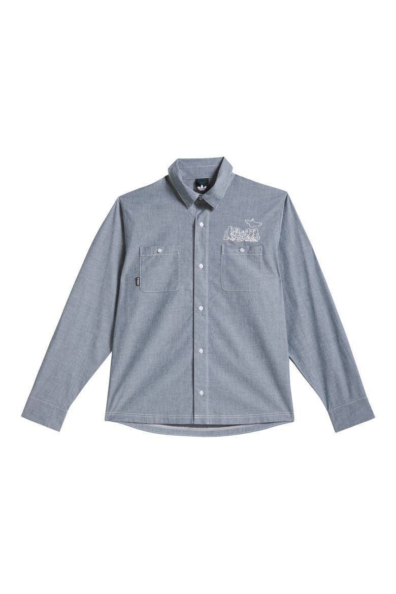 x Mark Gonzales Long Sleeve Button-Up Shirt, Alternate, color, AURORA IVY