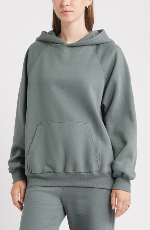 Bp. Fleece Detail Oversize Raglan Hoodie In Gray