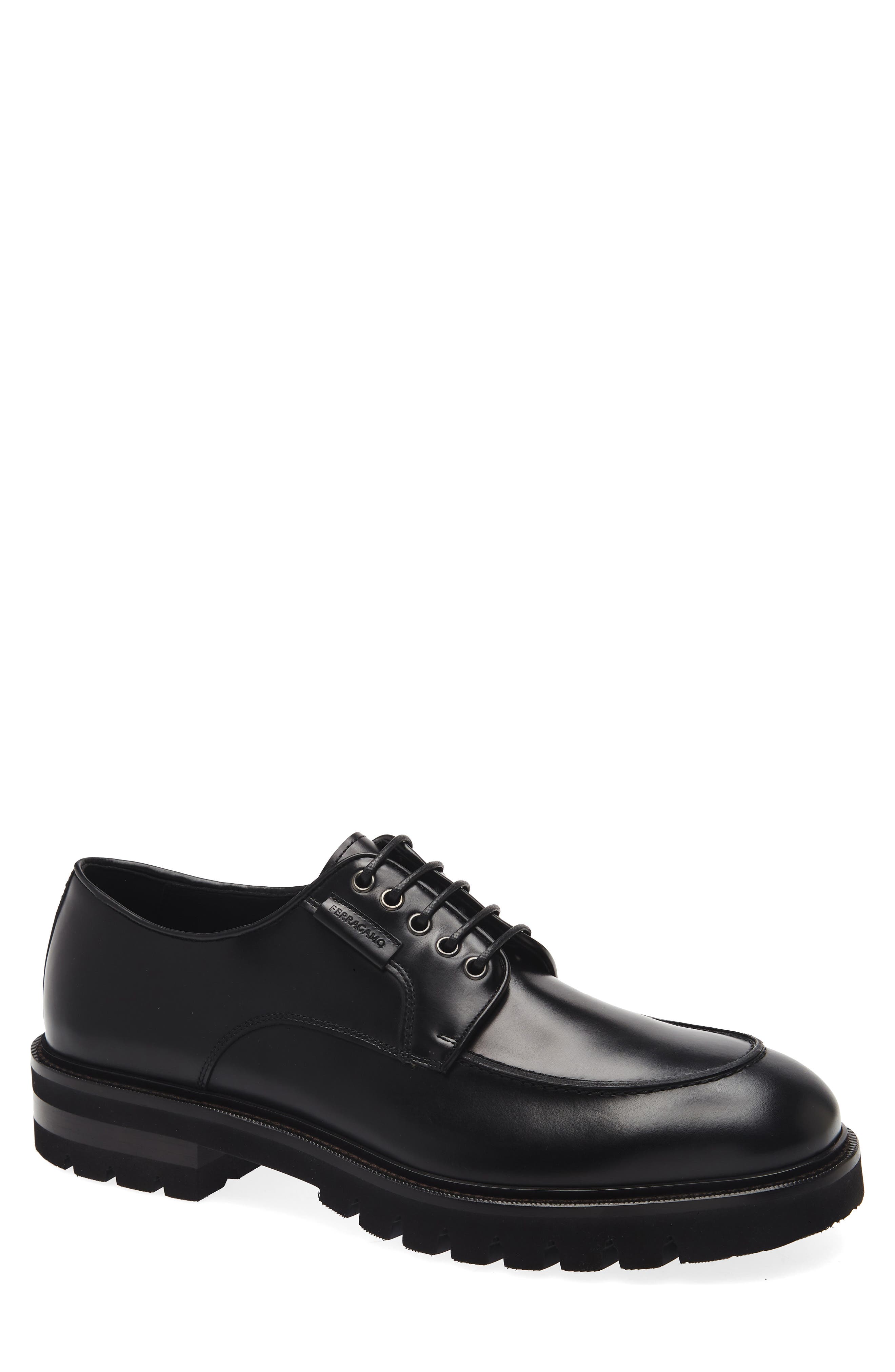 FERRAGAMO Alf Apron Toe Oxford, Main, color, Nero