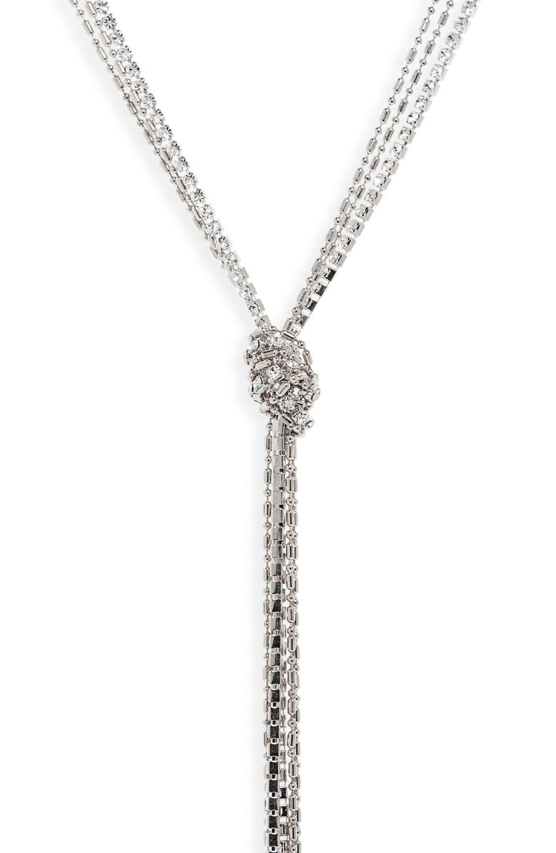 Halogen<sup>®</sup> Long Knotted Rhinestone Chain Y-Necklace, Alternate, color, 