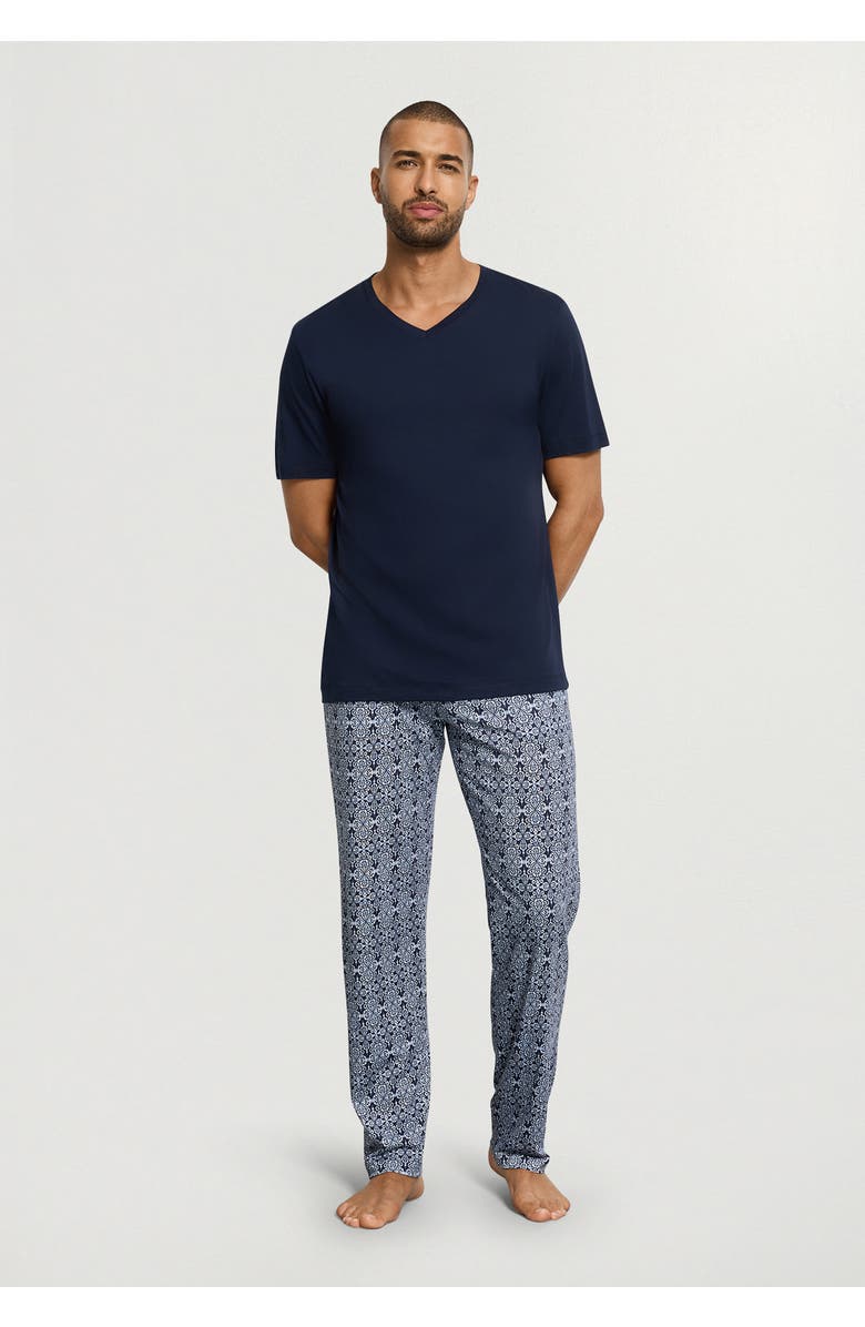 Hanro Night And Day Cotton and TENCEL V-Neck T-Shirt, Alternate, color, Deep Navy