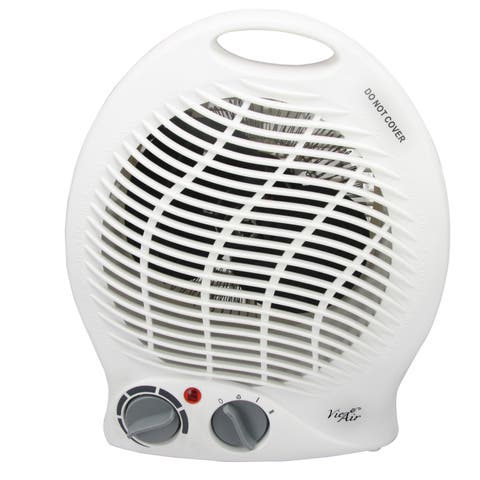 1500W Portable 2-Settings White Home Fan Heater with Adjustable Thermostat