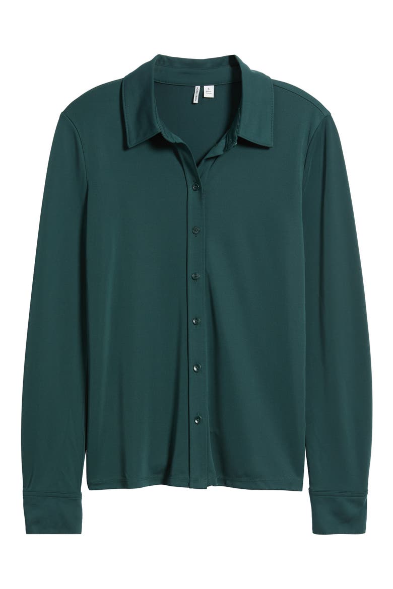Long Sleeve Knit Button Front Top, Alternate, color, GREEN GABLES
