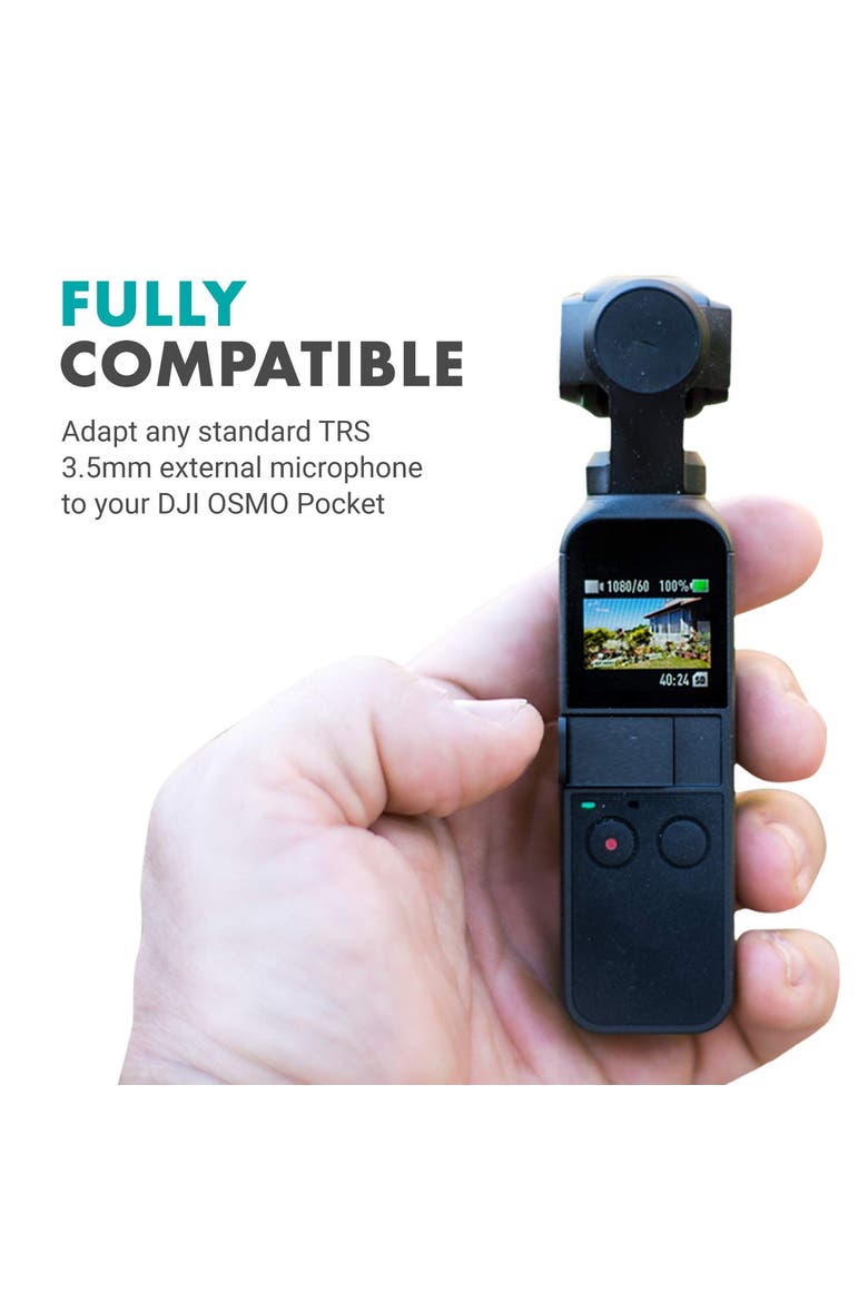 PMA-1 Female 3.5mm TRS Microphone Audio Adapter Cable Compatible with The DJI OSMO Pocket, Alternate, color, Black