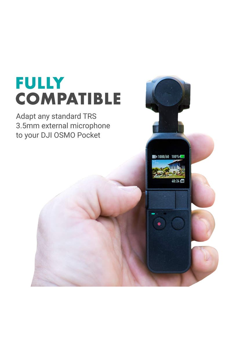 MOVO PMA-1 Female 3.5mm TRS Microphone Audio Adapter Cable Compatible with The DJI OSMO Pocket, Alternate, color, Black