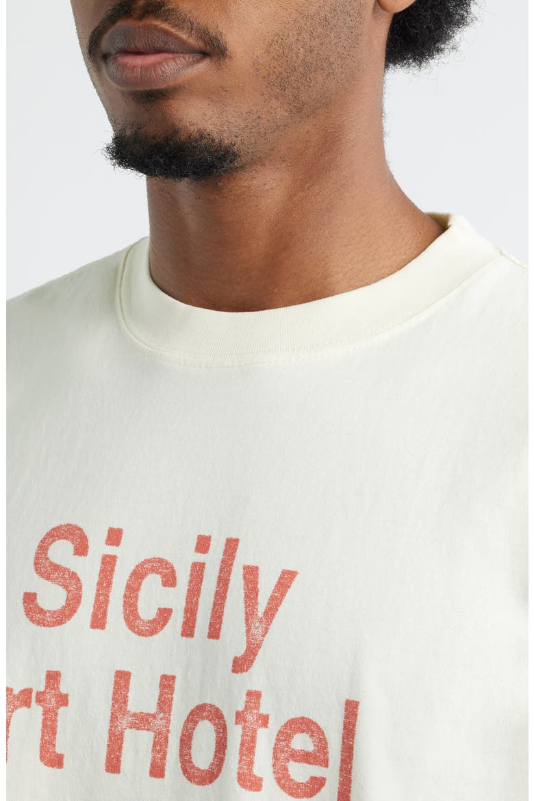 Sicily Art Hotel Graphic T-Shirt, Alternate, color, CREAM