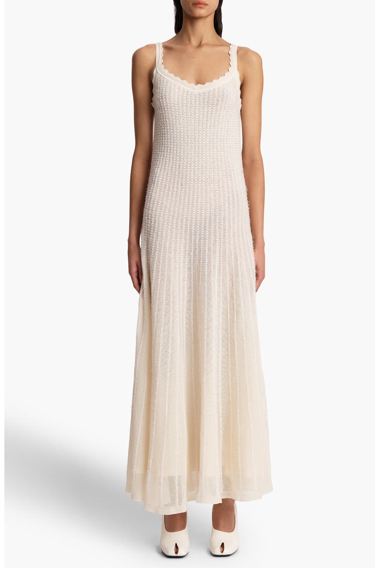 Thora Pointelle Maxi Sweater Dress with Removable Capelet, Alternate, color, GLAZE