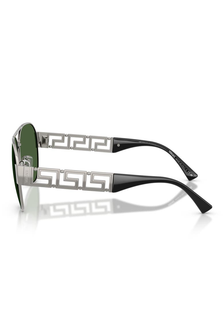 61mm Pilot Sunglasses, Alternate, color, GUNMETAL / DARK GREEN