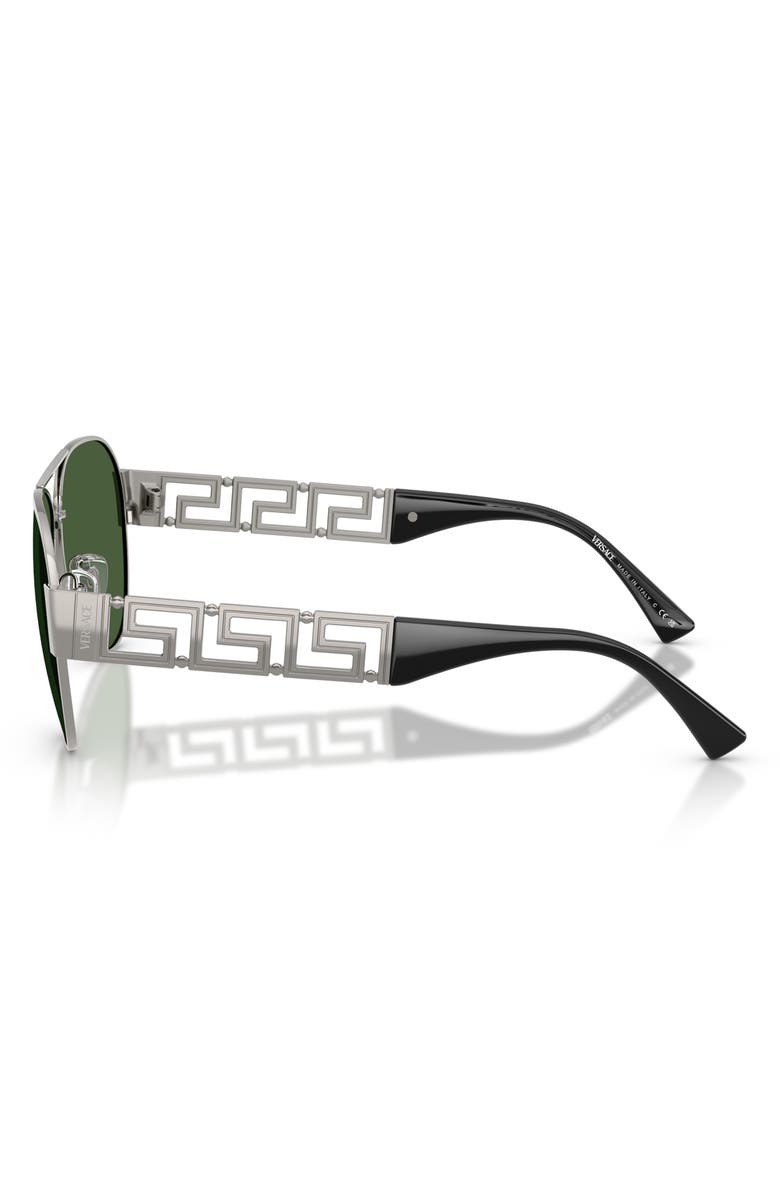 Versace 61mm Pilot Sunglasses, Alternate, color, Gunmetal / Dark Green