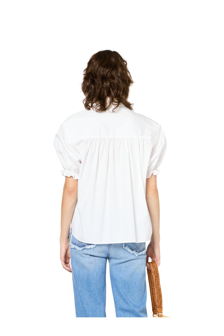 Annyr Ruffled Mandarin Collar Blouse, Alternate, color, White